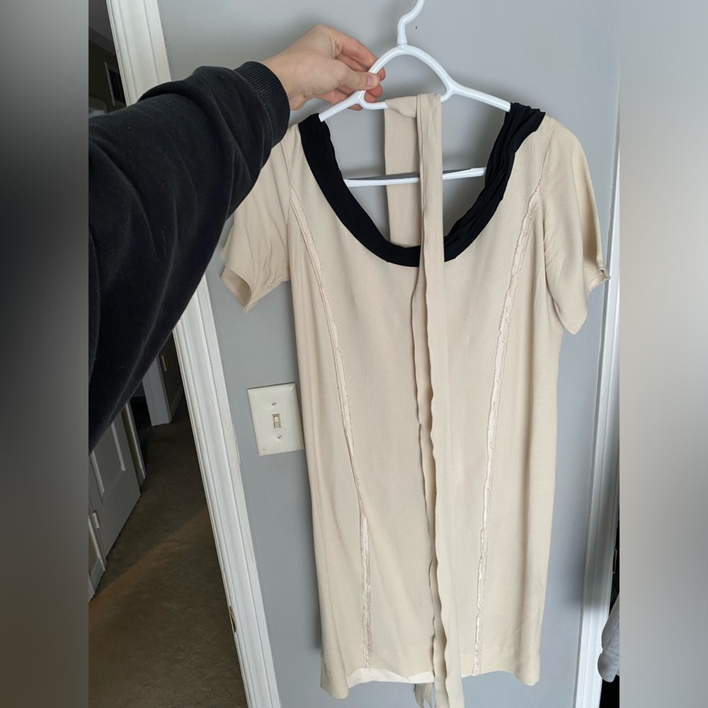Elegant Cream and Black Prada Dress